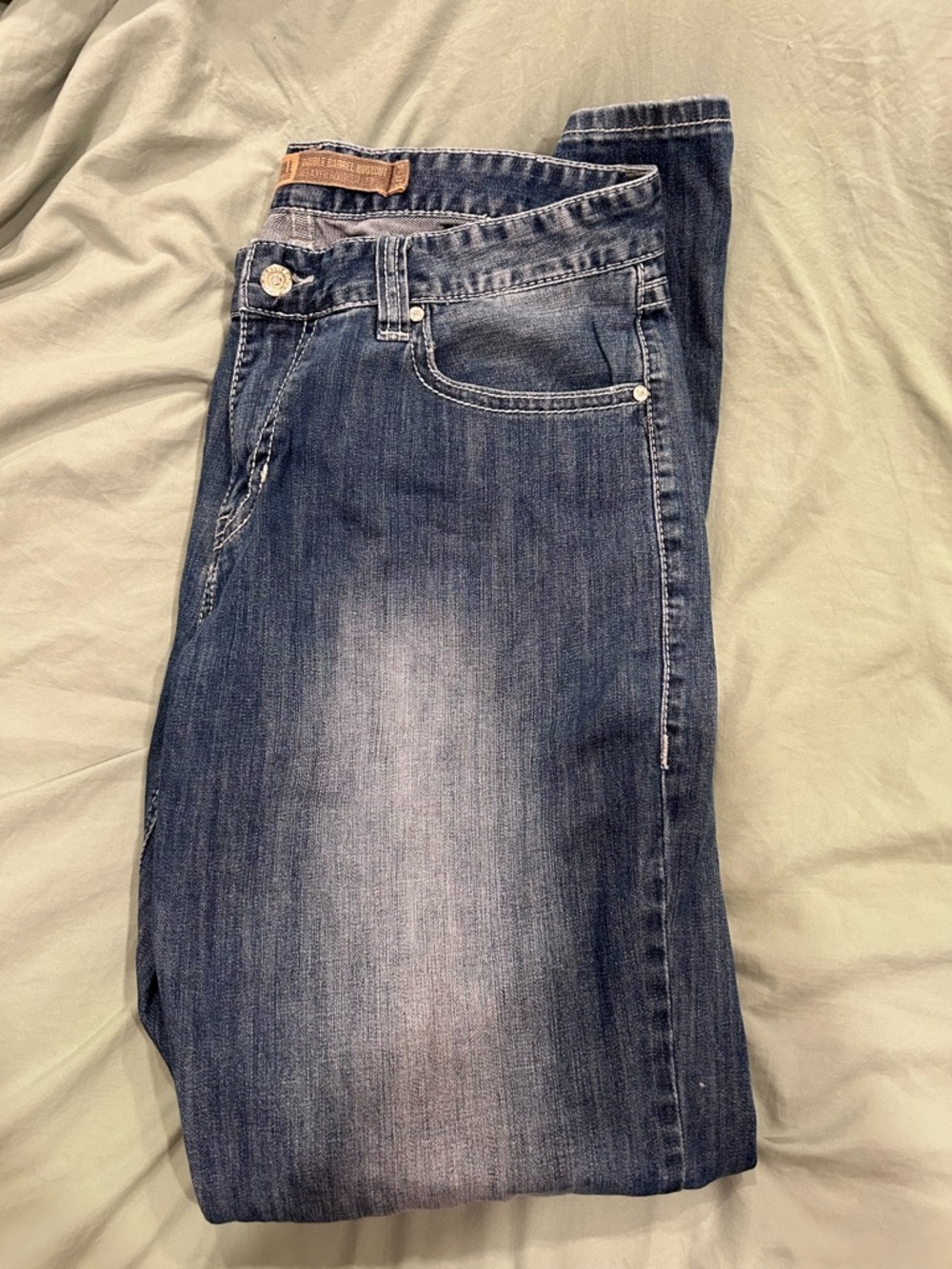 Men's Bootcut Jeans in Washed Dark Blue